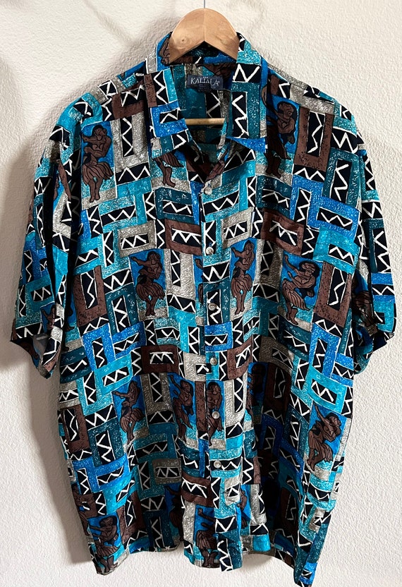 Silk Hawaiian shirt large men’s silk luau shirt Ka