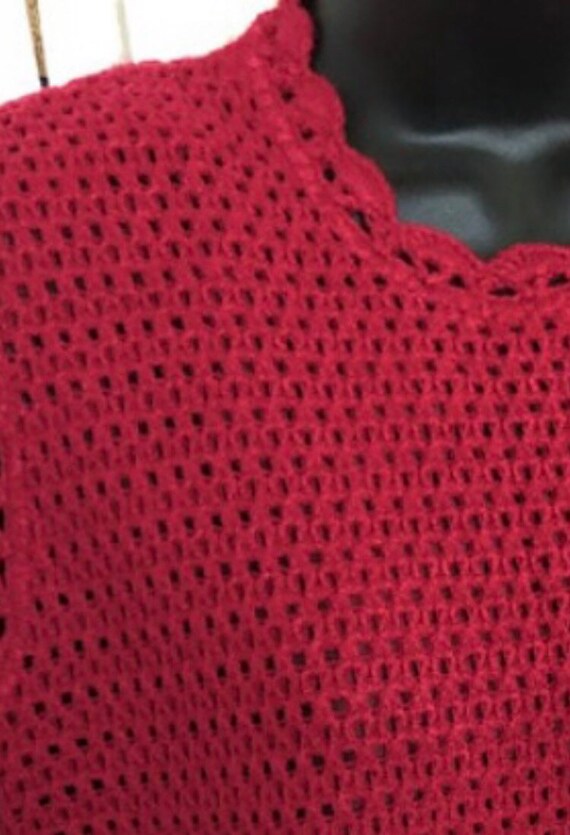 Vintage 1940 red knit dress Vintage sleeves knit … - image 4