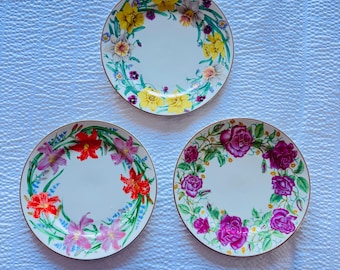 Set van 3 Lenox Flower Blossom Collection Suzanne Clee salade-/dessertborden van 20 cm (8,25 inch).
