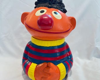 Vintage Ernie 12" Cookie Jar Muppets 1973 Sesame Street Jim Henson Ceramic 1970s