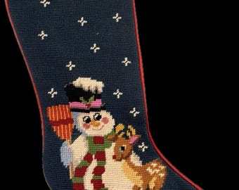 Vintage 1991 Imperial Elegance Nadelspitze Strumpf Frosty Schneemann Rudolph Weihnachten NOEL