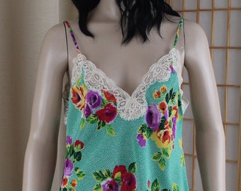 Vintage Victoria's Secret Short Silky Green Slip/Nightie Size S Gold Label