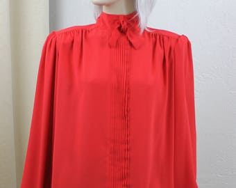 Röd blus i vintagestil, storlek 10, Gailord