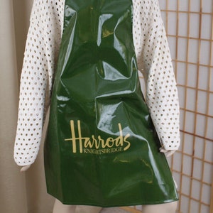Vintage Harrods Knightsbridge Classic Apron Green/gold Cotton/pvc