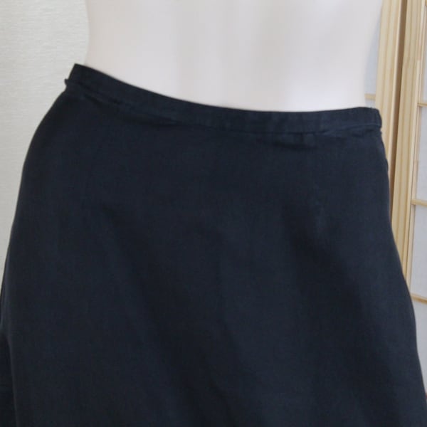 Vintage Long Black Silk Skirt Lined Evening/Formal Waist 26"