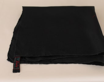 Vintage Black Silk Hand Rolled Pocket Square 17" x 16.5"