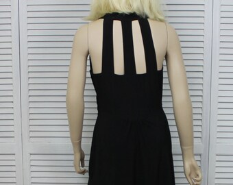 Vintage Karen Alexander Black Evening Dress Long Two Piece Size 4 with