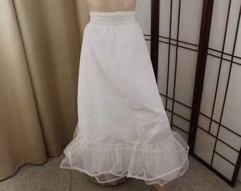Vintage Michele 1970's Long White Underskirt Light with Netting Acetate Size S/M