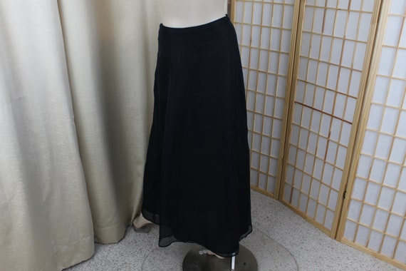 Vintage Long Black Silk Skirt Lined Evening/Forma… - image 5