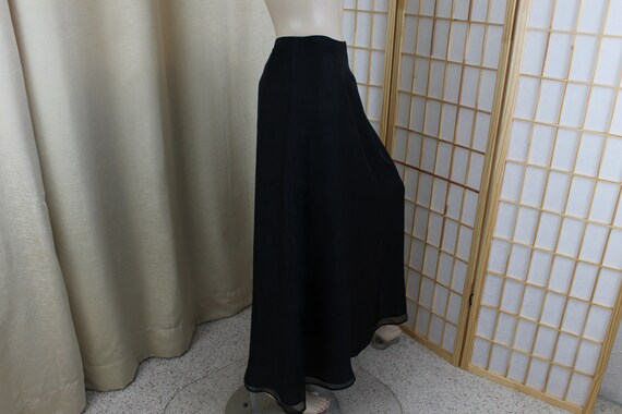 Vintage Long Black Silk Skirt Lined Evening/Forma… - image 3