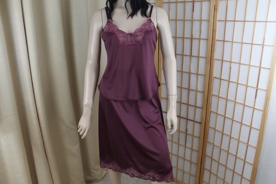 Vintage Maidenform Sweet Nothings Cami & Slip Set Size S/M Burgundy -   Canada