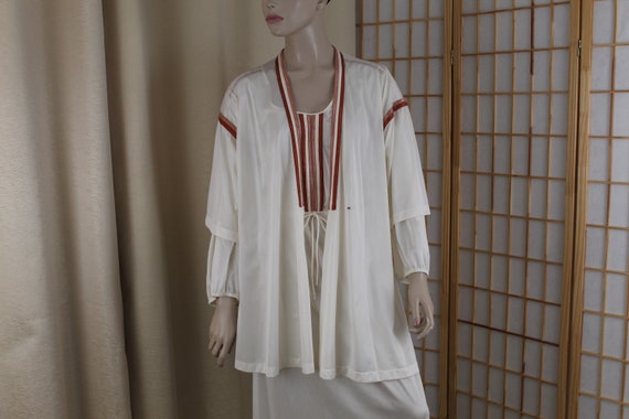 Vintage 2 piece Sears Grecian Long Nightgown Ivor… - image 10