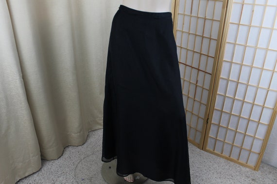 Vintage Long Black Silk Skirt Lined Evening/Forma… - image 2