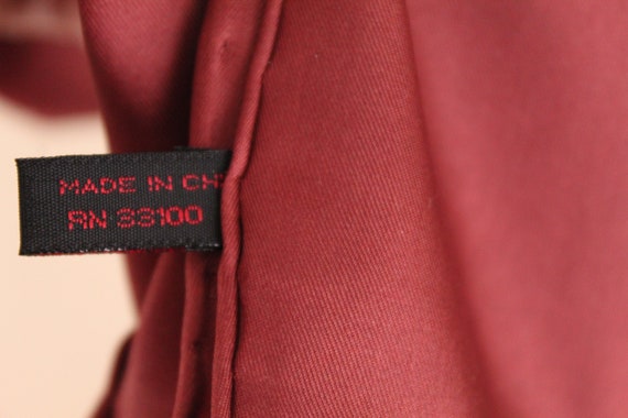 Vintage Red/Brown Silk Hand Rolled  Pocket Square… - image 5