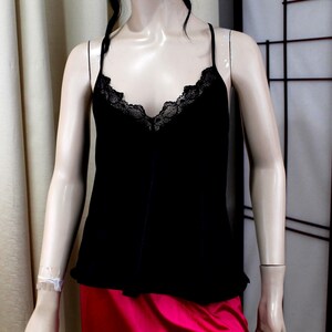 Vintage Nordstrom's Black Satin Cami Size Medium