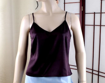 Canotta vintage Valerie Stevens in raso viola, taglia XXS/XS