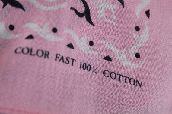 Vintage Pink Bandana Worn In Cotton Color Fast Ja… - image 6