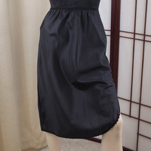 Vintage Black Acetate Half Slip Size M 22-30" Waist 'Warner'