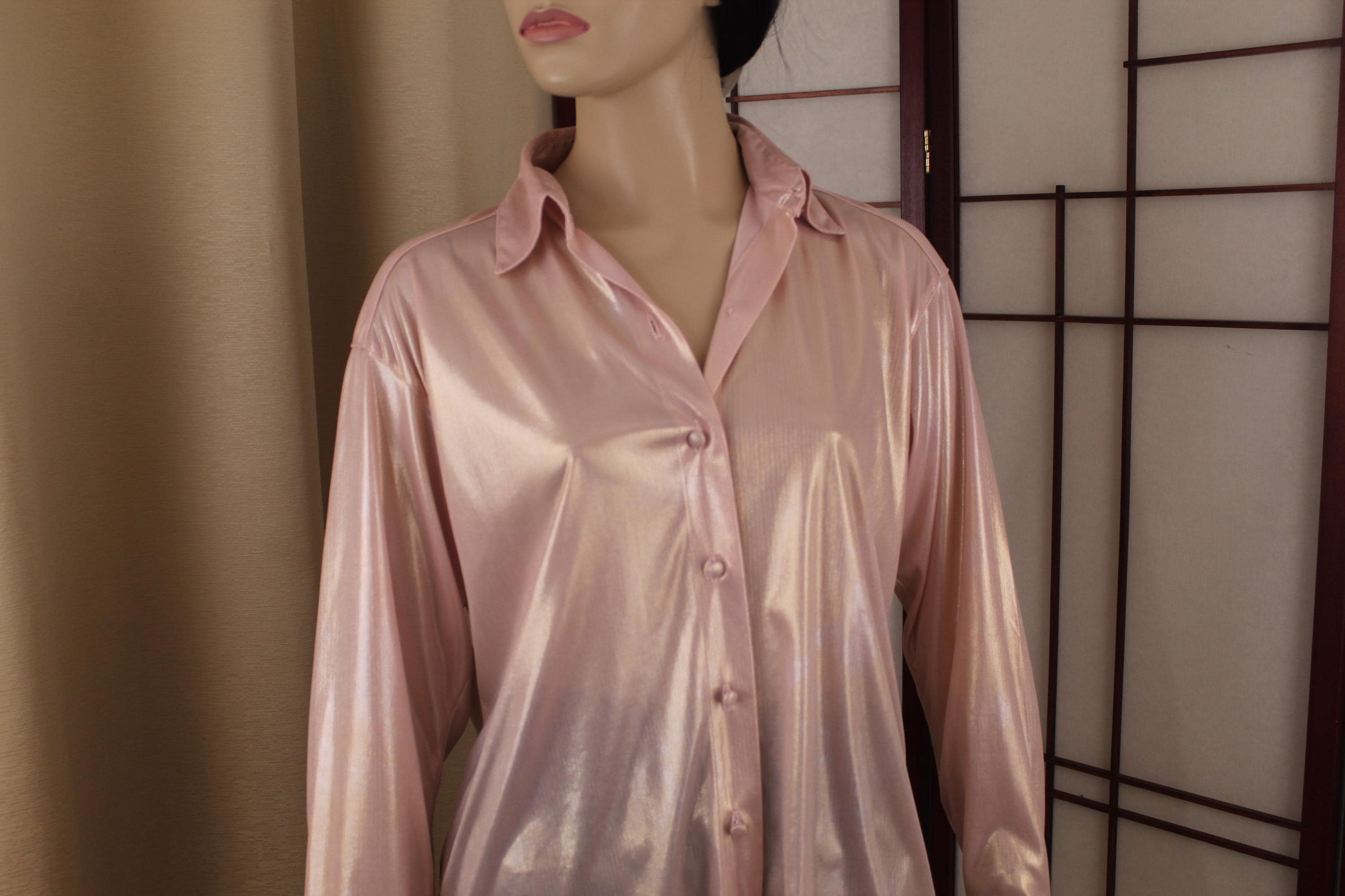 Vintage Satin Shirt - Etsy
