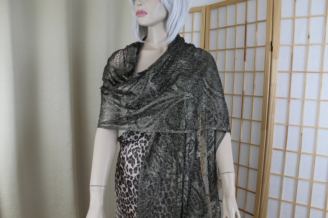 Vintage Rare Lace Scarf/shawl Black and Gold 1970's - Etsy
