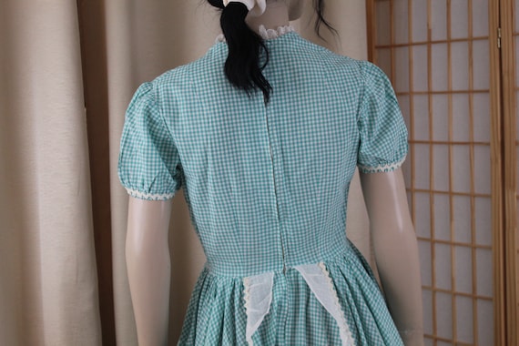 Vintage Pastel Green/White Square Dance Dress Siz… - image 4