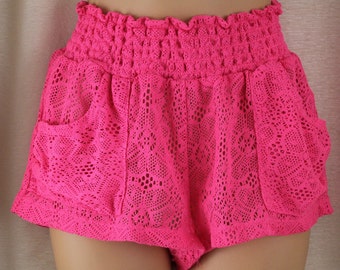 Vintage Hot Pink Short Shorts Size M 24-34" Waist