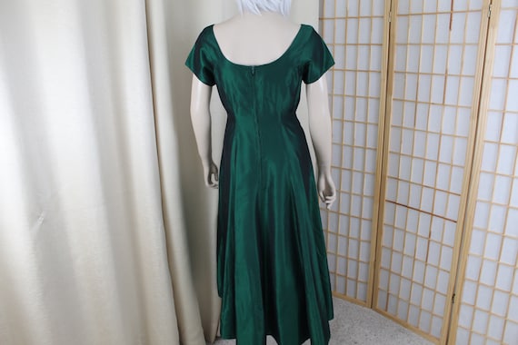 Vintage Green Taffeta Party Dress 1950's 60's Ton… - image 7
