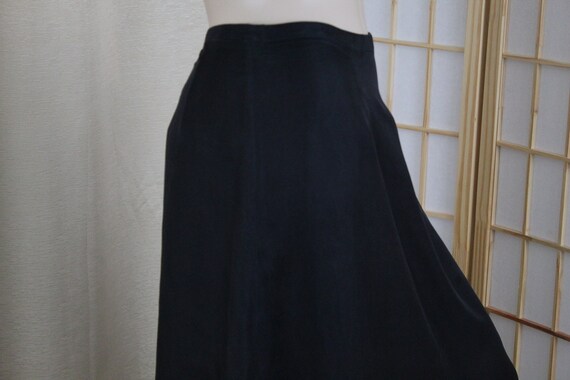 Vintage Long Black Silk Skirt Lined Evening/Forma… - image 4