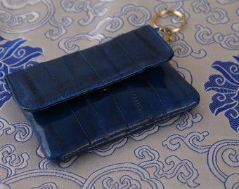 RESERVED Vintage Blue EEL SKIN coin purse