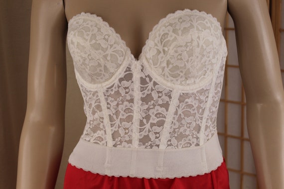 Vintage Fredericks of Hollywood Long Line Bra Whi… - image 4