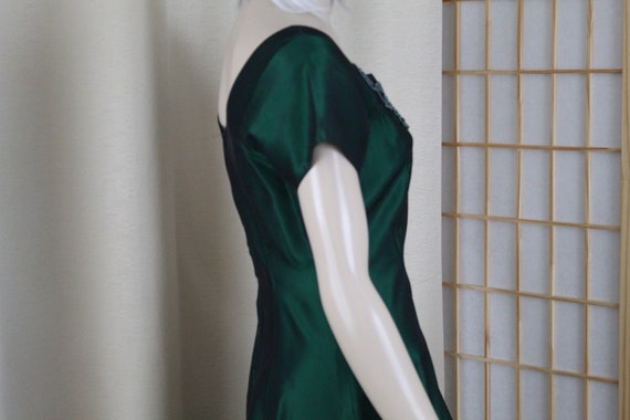 Vintage Green Taffeta Party Dress 1950's 60's Ton… - image 6