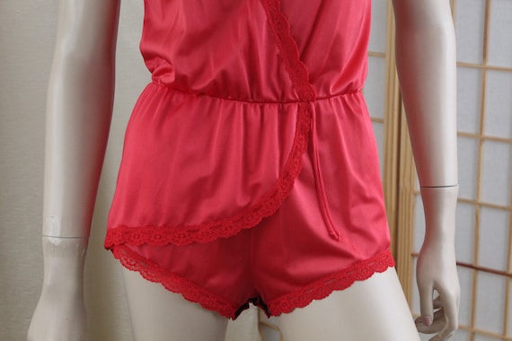 Vintage Flair 1960's Red Nylon Teddy/Basque Size … - image 2