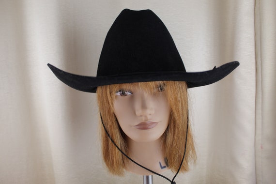 Vintage Eddy Bros 'Bandit' Western Hat Black Wool Felt Hat