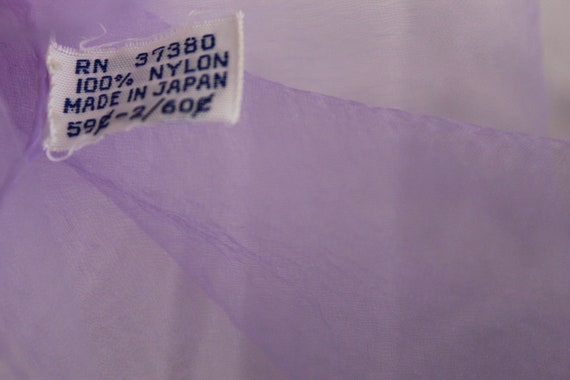 Vintage Two Tone Nylon Chiffon Purple/White Neck/… - image 5