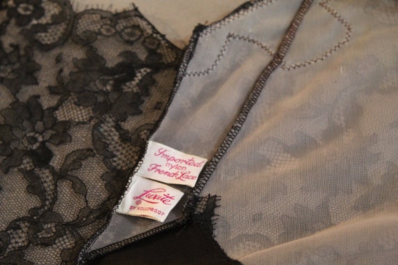 Vintage Luxite by Holeproof Black French Lace Ful… - image 9