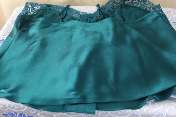 Vintage Victoria's Secret Emerald Green Satin Cam… - image 4