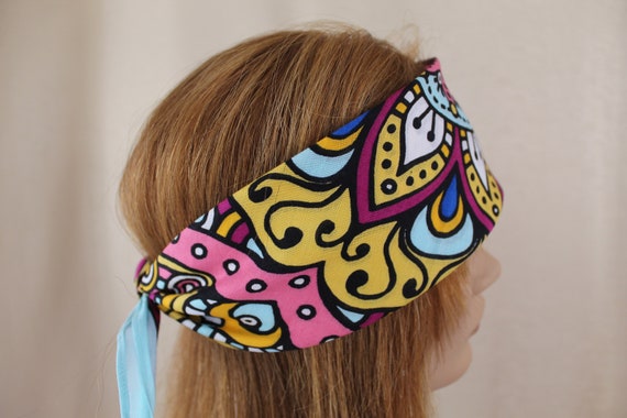 Vintage 60's Style Psychedelic Bandana 21.5 X 21.… - image 8