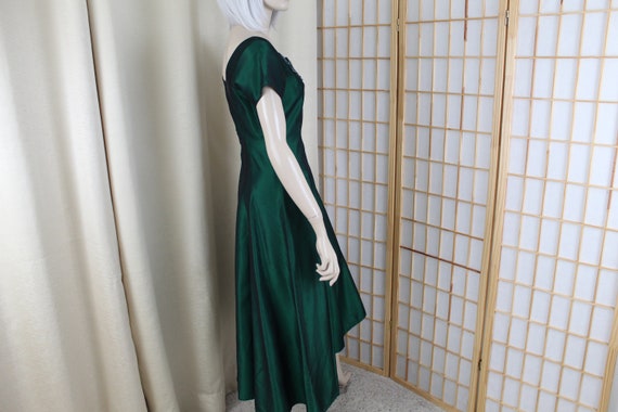 Vintage Green Taffeta Party Dress 1950's 60's Ton… - image 5