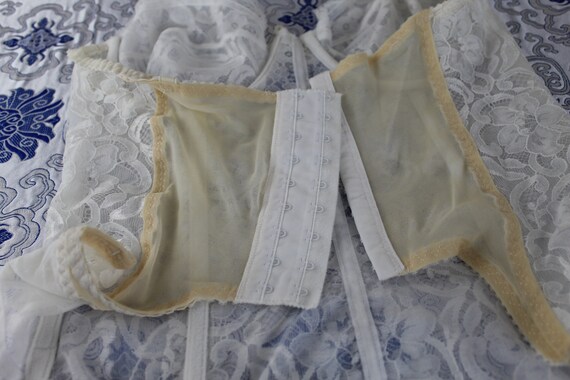 Vintage Felina Long Line Bra White Lace Strapless Siz… - Gem