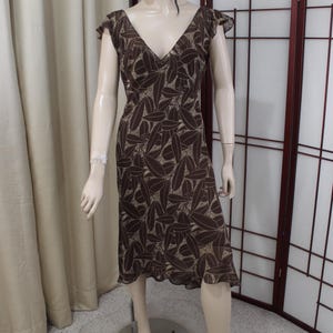 Vintage &#39;Silk&#39; Two Piece Brown Dress Max Studio Size Small/Medium plus Slip