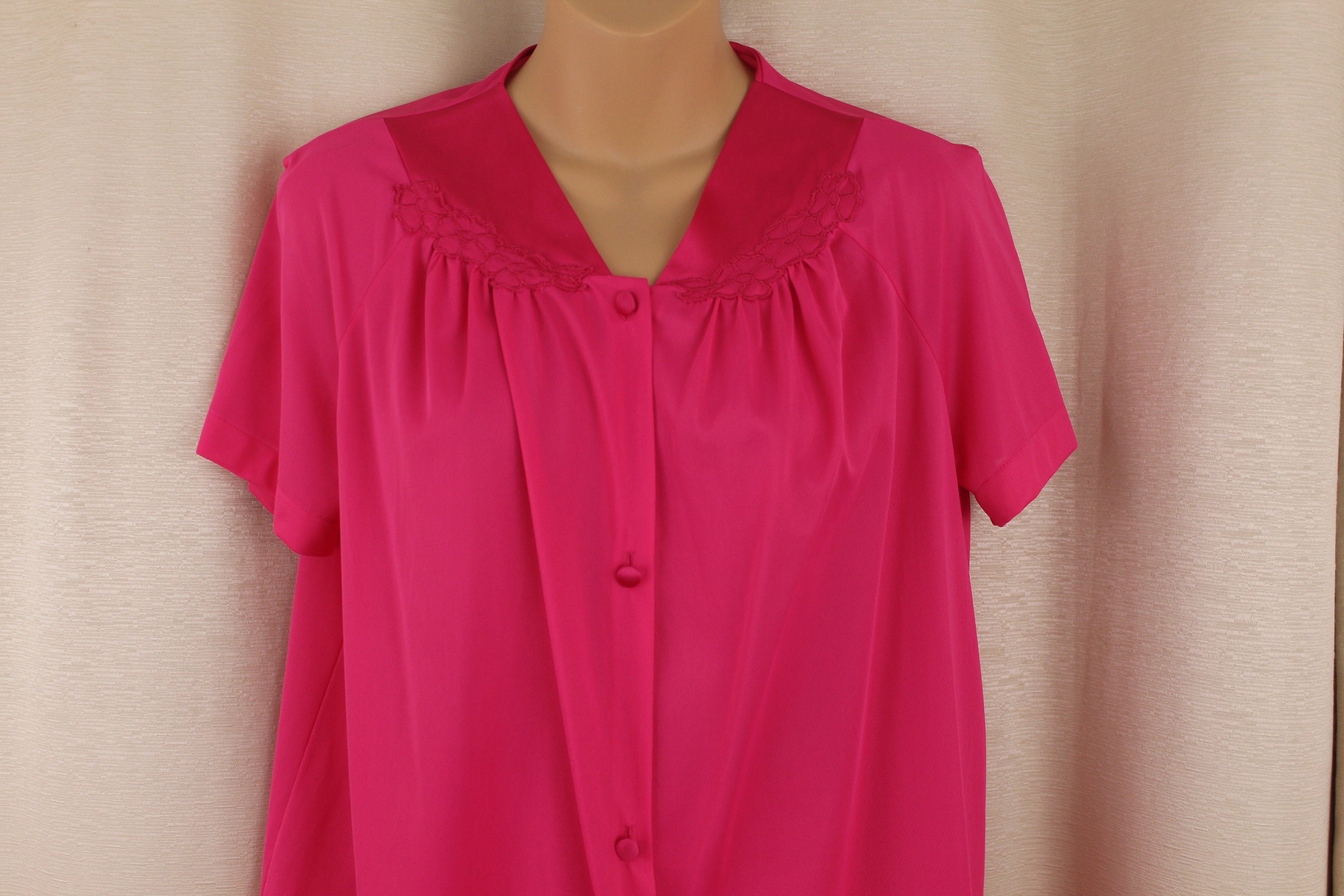 Pyjama 2 Pièces Vanity Fair Vintage Pour Femmes - Taille 8, Rose, Haut à Manches Courtes Et Pantalon Court, Occasion Excellent état