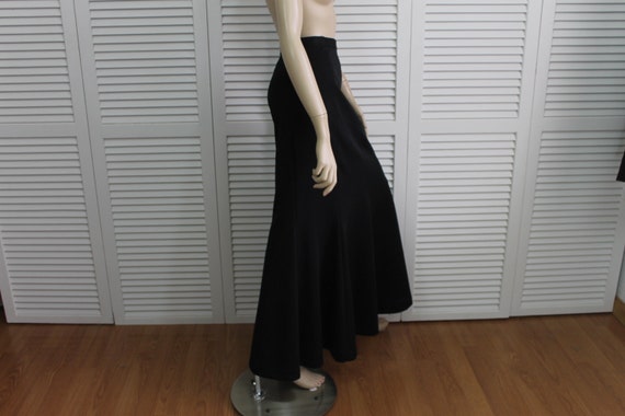 Vintage Long Black Fluted Skirt Miss Shaheen Size… - image 1