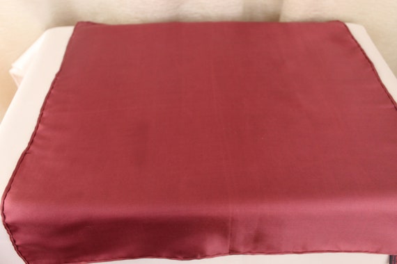 Vintage Red/Brown Silk Hand Rolled  Pocket Square… - image 2