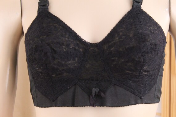 Vintage Formfit 'Romance' Black Bra Size 34-36 B … - image 4