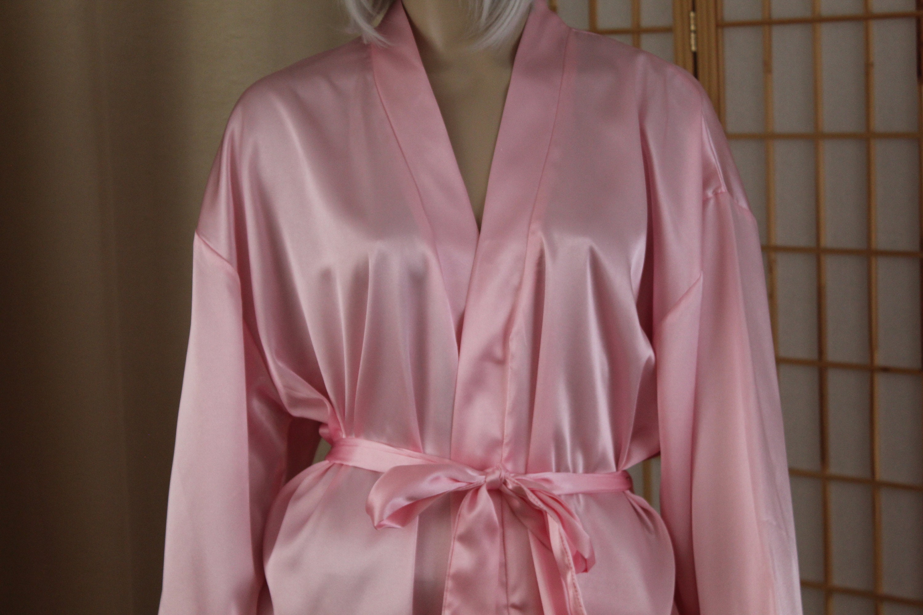 Pink Oversized Robe Vintage Pink Satin Robe Size Large, Xxlarge 90's - Etsy