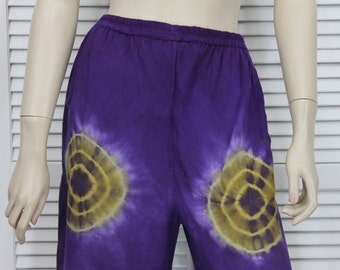 Vintage Harem Pants Purple Tie Dye Hippie Size Medium