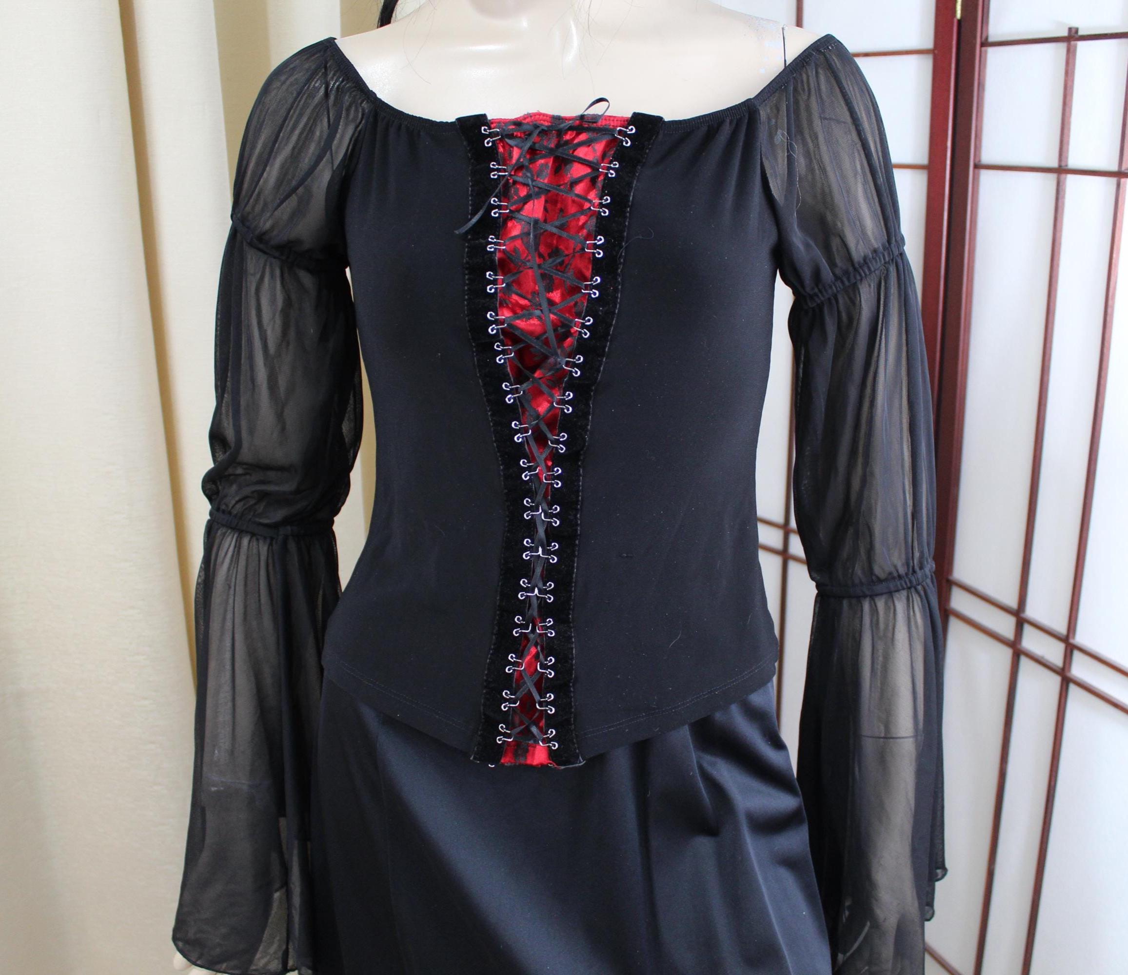 Buy Vintage Y2K V-O-V-O Black/red Sexy Gothic Top Size Small