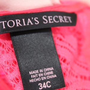 Vintage Victoria's Secret Pink / Pfirsichfarben, langer Linien-BH/Basque Sheer Size 34 C Bild 10
