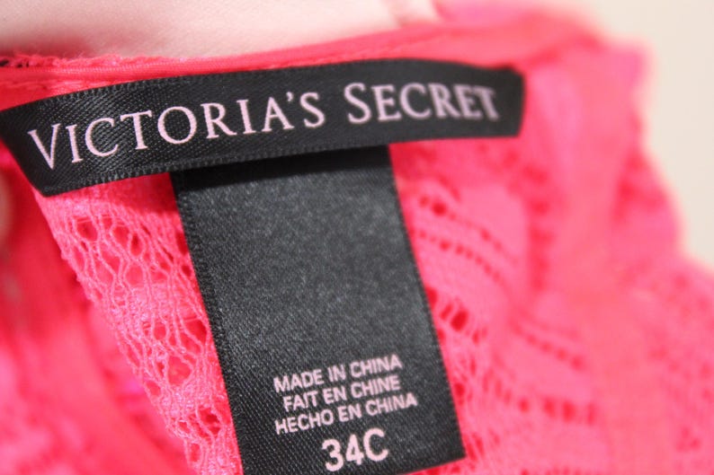 Vintage Victoria's Secret Pink / Pfirsichfarben, langer Linien-BH/Basque Sheer Size 34 C Bild 10