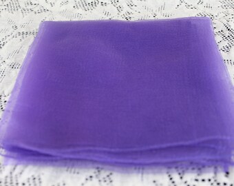 Vintage Nylon Chiffon Large Purple Neck/Hair Scarf 1950's